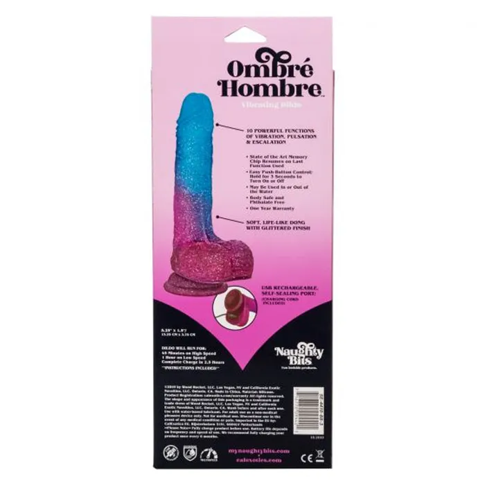 California Exotic Vibrators | Naughty Bits Ombre Hombre Vibrating Dildo