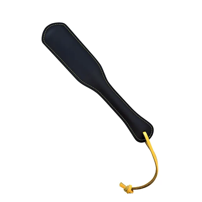 Kiotos Restraints | Kiotos Leather - Lederen Paddle Slut - Zwart/Geel