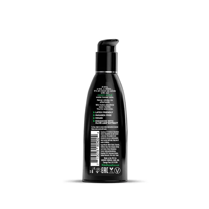 Body Toppings & Edibles | Wicked Aqua Candy Apple - Candy Apple Flavoured Water Based Lubricant - 60 ml (2 oz) Bottle - Wicked Body Toppings & Edibles | Wicked Aqua Candy Apple - Candy Apple Flavoured Water Based Lubricant - 60 ml (2 oz) Bottle - Wicked