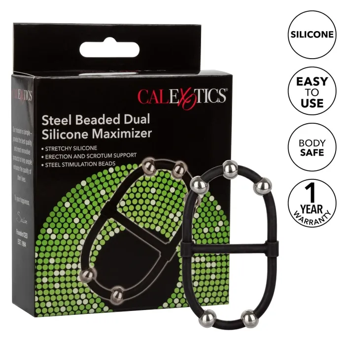Female Sex Toys | Calexotics Steel Beaded Dual Silicone Maximizer Female Sex Toys | Calexotics Steel Beaded Dual Silicone Maximizer