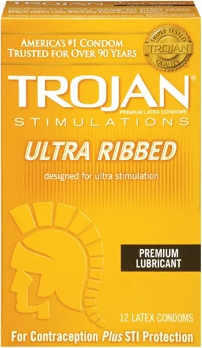 Female Sex Toys Trojan Condoms Trojan Stimulations Ulta Ribbed 12 Pack