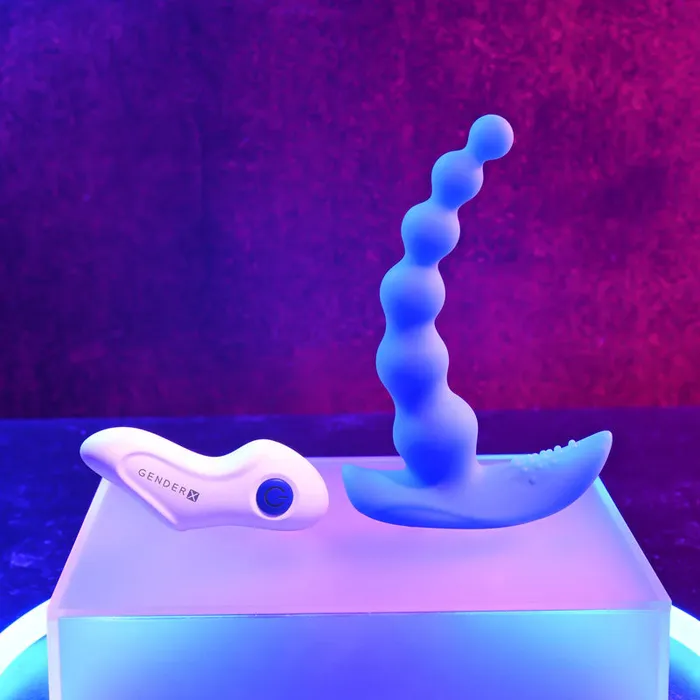 Gender X Gender X BEADED PLEASURE - Blue 11.4 cm USB Rechargeable Vibrating Anal Beads with Remote | Anal Gender X Gender X BEADED PLEASURE - Blue 11.4 cm USB Rechargeable Vibrating Anal Beads with Remote | Anal