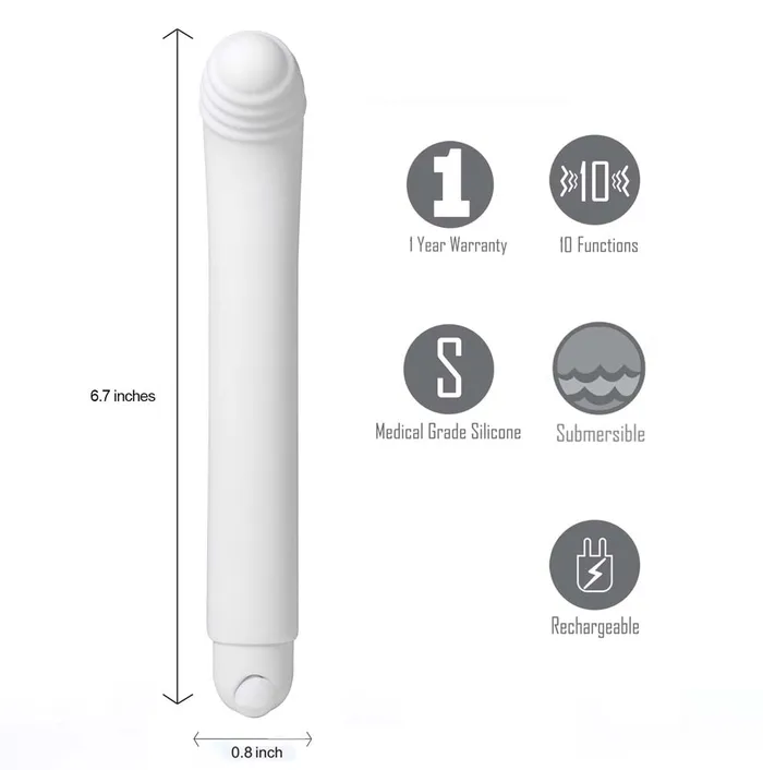 Maia Toys Female Sex Toys Misty Long Rechargeable Bullet Vibrator White