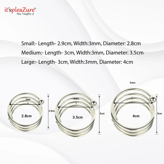 Male Sex Toys | Itspleazure Steel Spiral Delay Ring 3.5cm Diameter - ItspleaZure