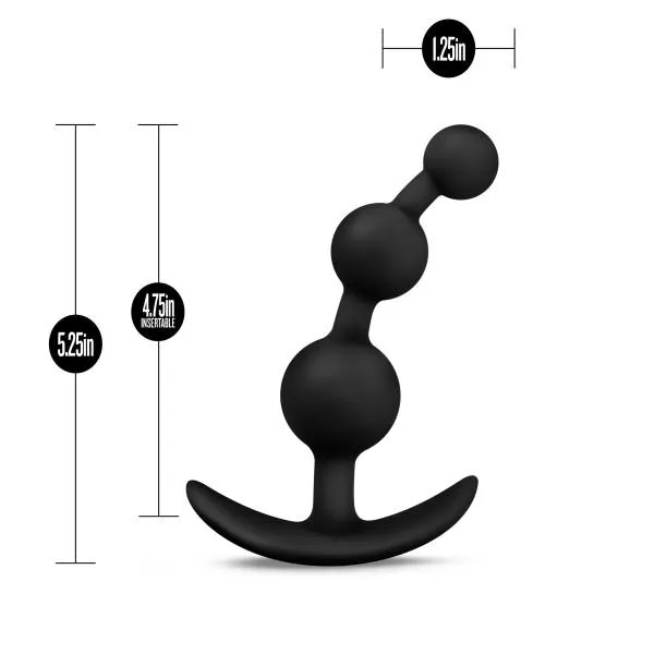 Blush Novelties Anal Blush Anal Adventures Platinum Small Anal Beads Silicone Plug