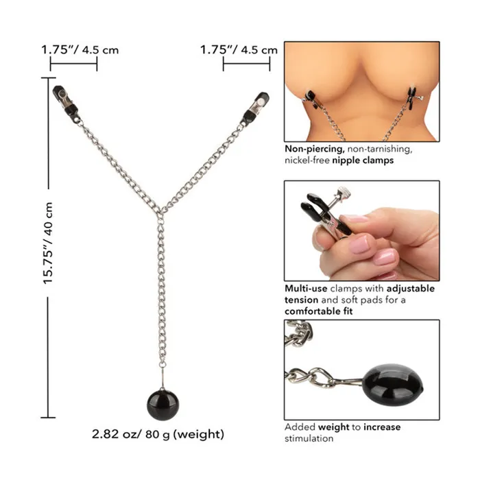 Cal Exotics Couples Nipple Play Weighted Disc Nipple Clamps Cal Exotics Couples Nipple Play Weighted Disc Nipple Clamps