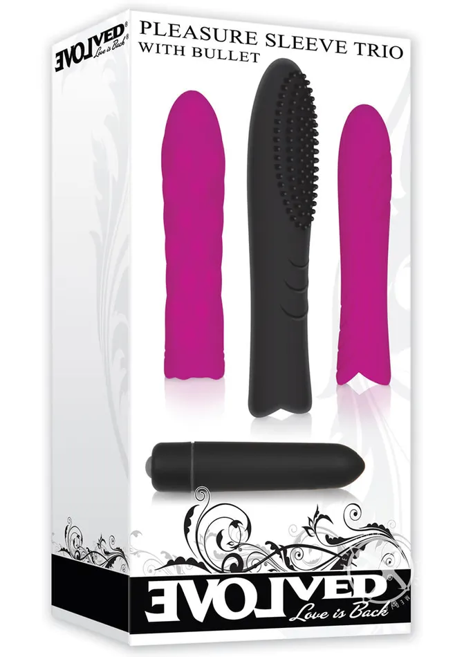 Evolved Female Sex Toys Pleasure Silicone Sleeve Trio with Bullet Kit