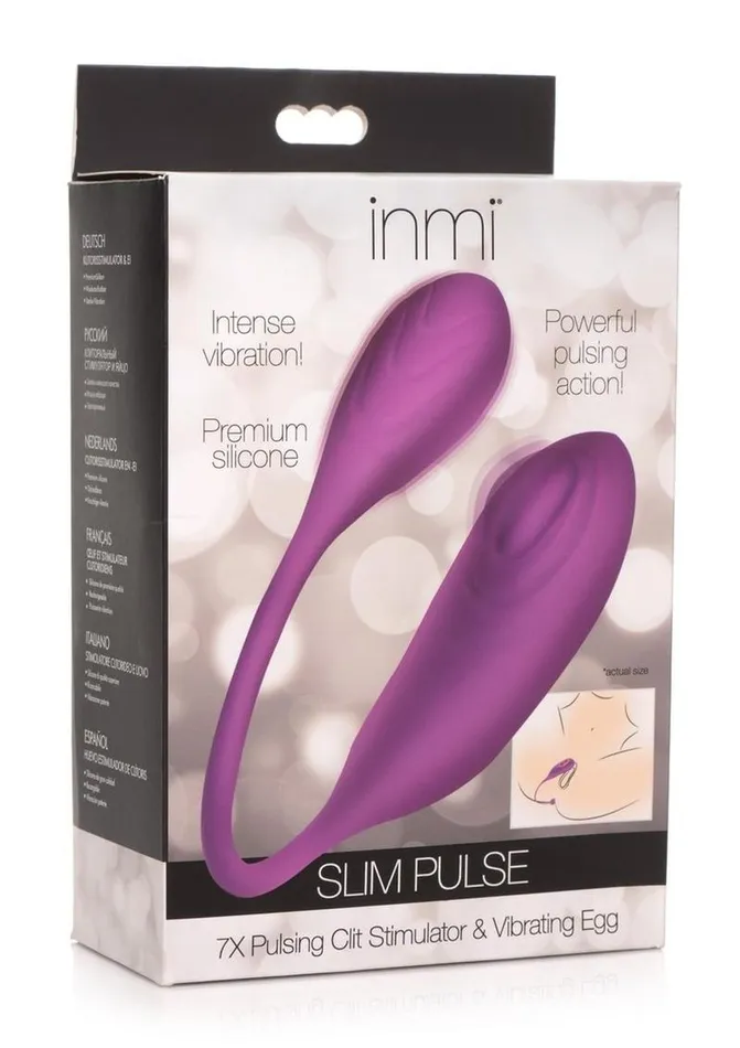 Inmi Slim Pulse Rechargeable Silicone 7x Pulsing Clit Stimulator and Vibrating Egg Inmi Female Sex Toys