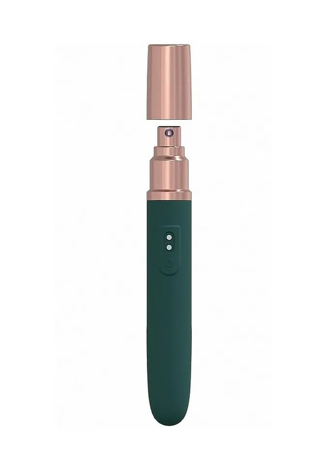Loveline Female Sex Toys Loveline The Traveler Rechargeable 10 Speed Travel Vibrator Green Holds Lubricant