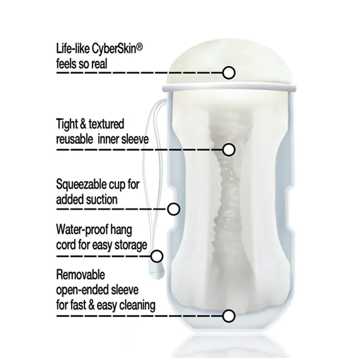 Male Sex Toys Topco CyberSkin Vulcan Mouth Stroker wCooling Glide Frost