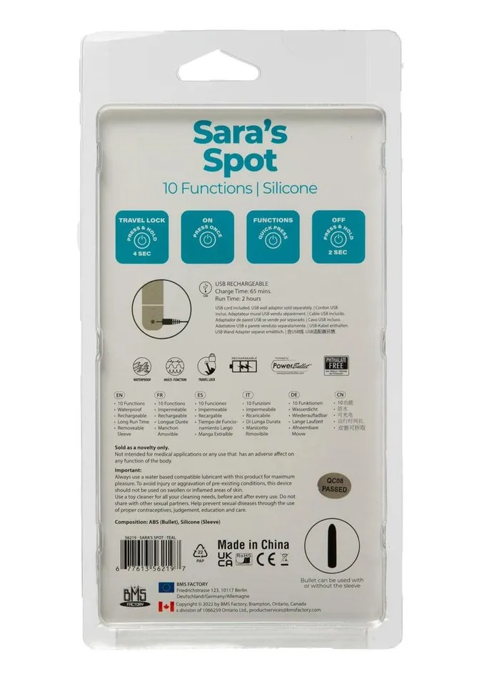 Powerbullet Female Sex Toys Powerbullet Saras Spot 10 Function Rechargeable Silicone Vibrating Bullet