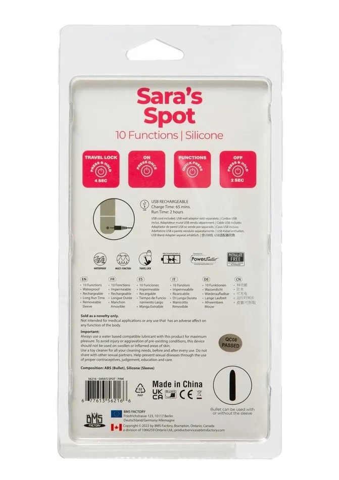 Powerbullet Female Sex Toys Powerbullet Saras Spot 10 Function Rechargeable Silicone Vibrating Bullet