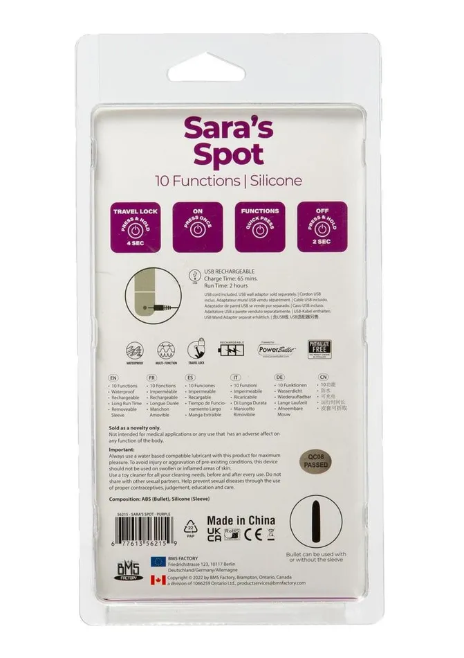 Powerbullet Female Sex Toys Powerbullet Saras Spot 10 Function Rechargeable Silicone Vibrating Bullet