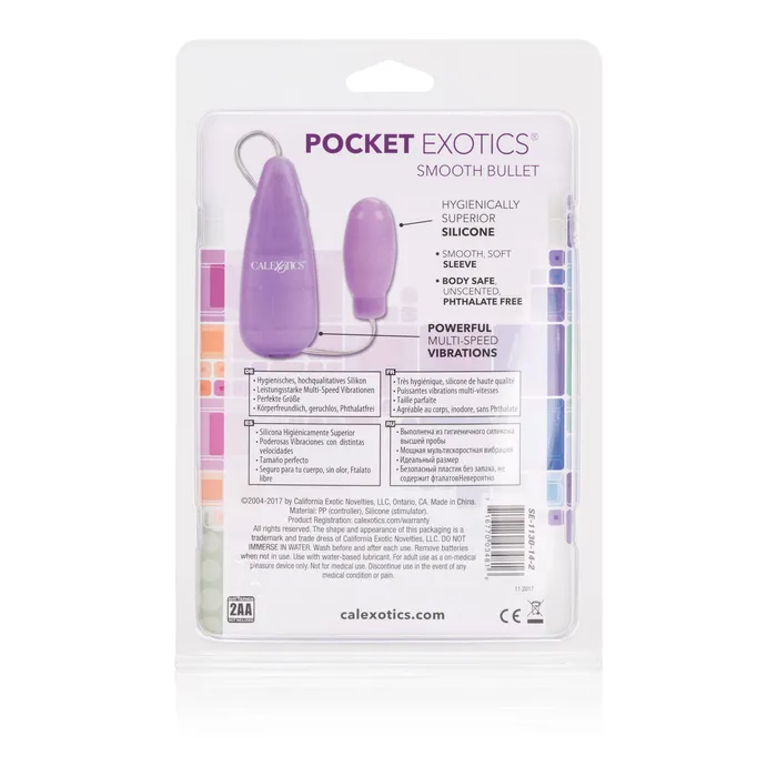 Vibrators California Exotic Silicone Slims Vibrating Smooth Bullet Purple