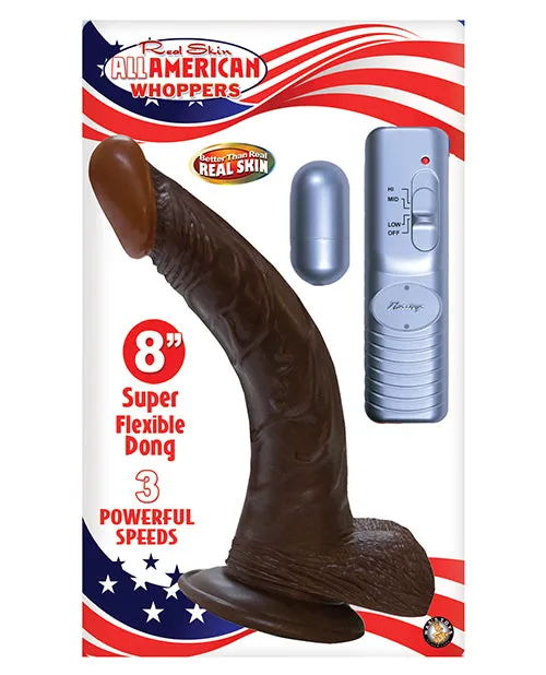 Afro American Whopper 8in Vib Brown Nasstoys Vibrators
