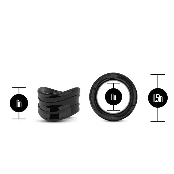 Blush Novelties Stay Hard Beef Ball Stretcher Snug 1in Diameter Black Anal
