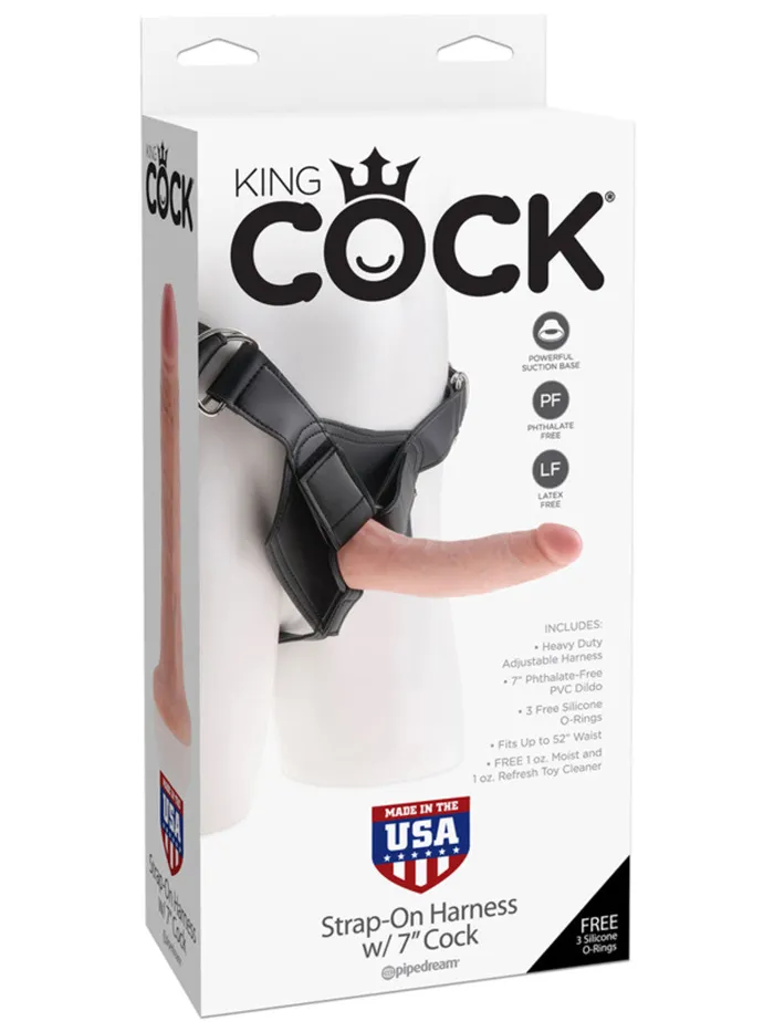 KING COCK Female Sex Toys KING COCK STRAPON HARNESS 7COCK FLESH