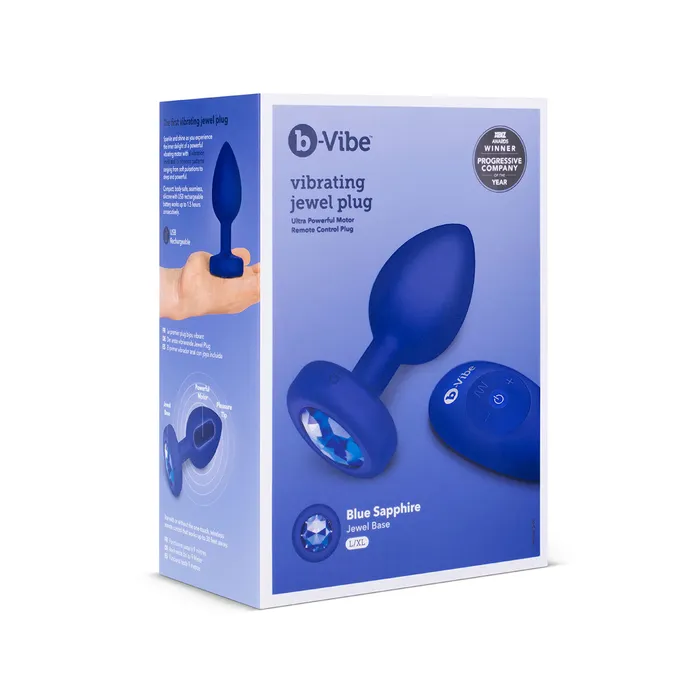 BVibe Anal BVibe Vibrating Jewel Plug LXL Blue Sapphire BVibe Anal BVibe Vibrating Jewel Plug LXL Blue Sapphire