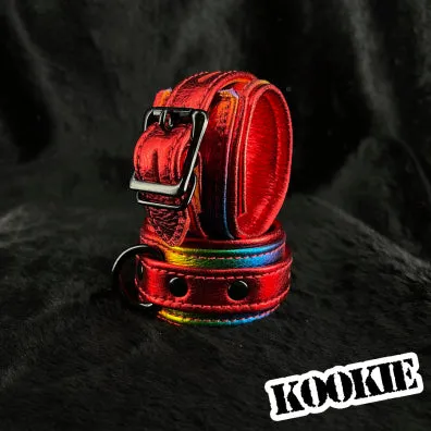 Kookie Intl Restraints Metallic Rainbow Leather Cuffs