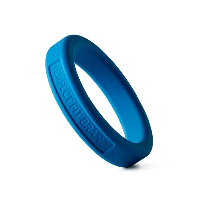 PerfectFit Male Sex Toys Classic Silicone Medium Stretch Penis Ring 44mm Blue