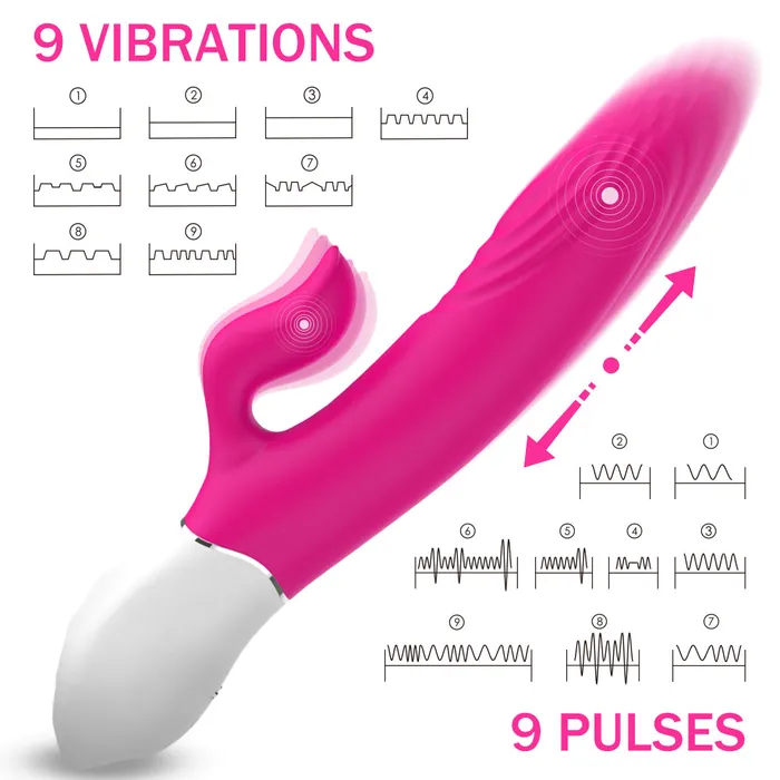 SHande Vibrators Lighter Thrusting Rabbit Vibrator Pink
