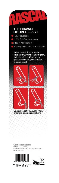The Brawn Cock Leash Double Clear Rascal Dildos