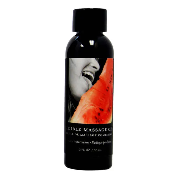 Edible Massage Oil Juicy Watermelon Flavoured 59 ml Bottle Earthly Body Couples