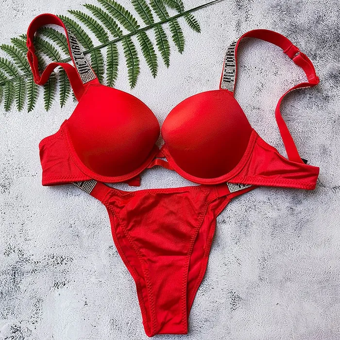 STRAWBERRYPOSH Vibrators Sexy Rhinestone Bras