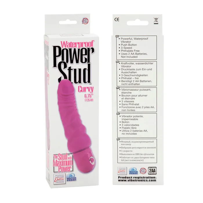 California Exotic Novelties Vibrators Power Stud Curvy WP Pink