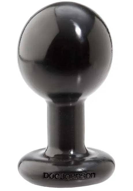 Round Butt Plug Medium Black Doc Johnson Novelties Anal