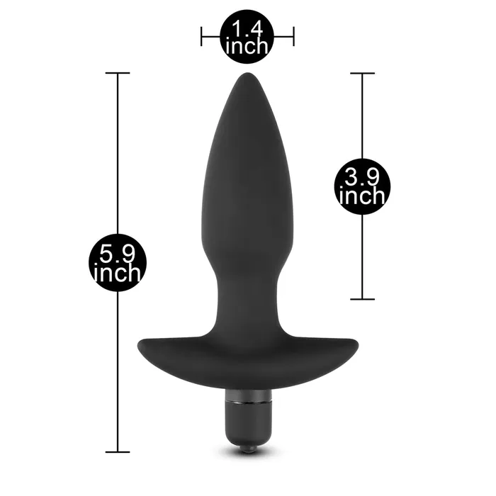 Anal Pleasuremalta Black Silicone Vibrating Anal Plug
